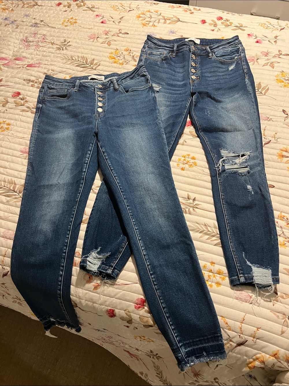 Classic High-Rise Button-Fly Women's Dark Blue Jeans
